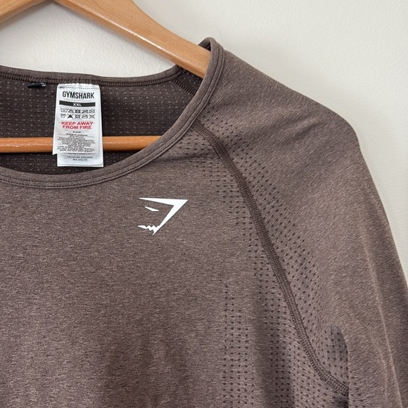 Gymshark Vital Seamless 2.0 Long Sleeve Crop Top Brown Size XXL - Picture 3 of 8